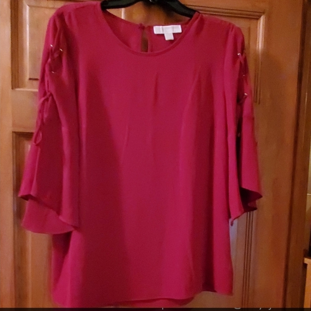 Michael Kors red, laced sleeves
